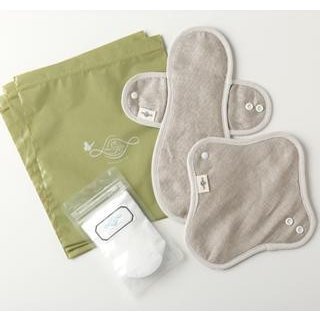 メール便送料無料 [ 布ナプキン 普通の日 多い日  ]  Linten オーガニックリネン トライアルセット