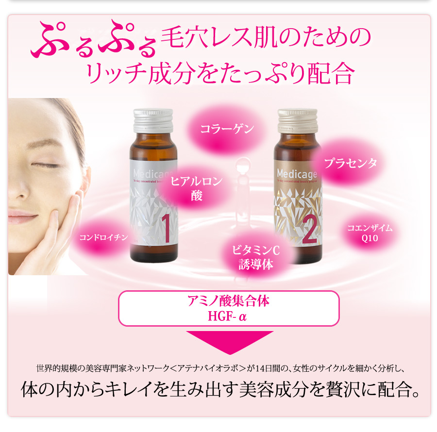 ぷるぷる毛穴レス肌のためのリッチ成分をたっぷり配合